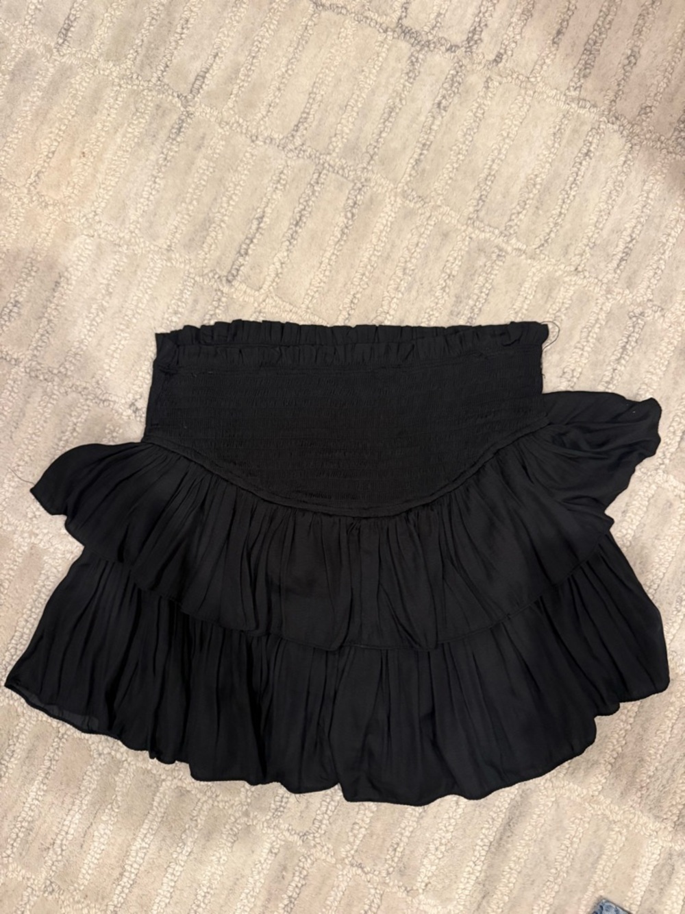 Mustard Seed Black Tiered Ruffle Skater Skirt